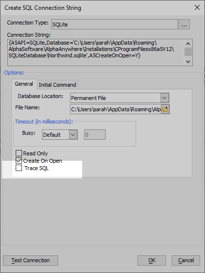 The SQL Connection String builder
